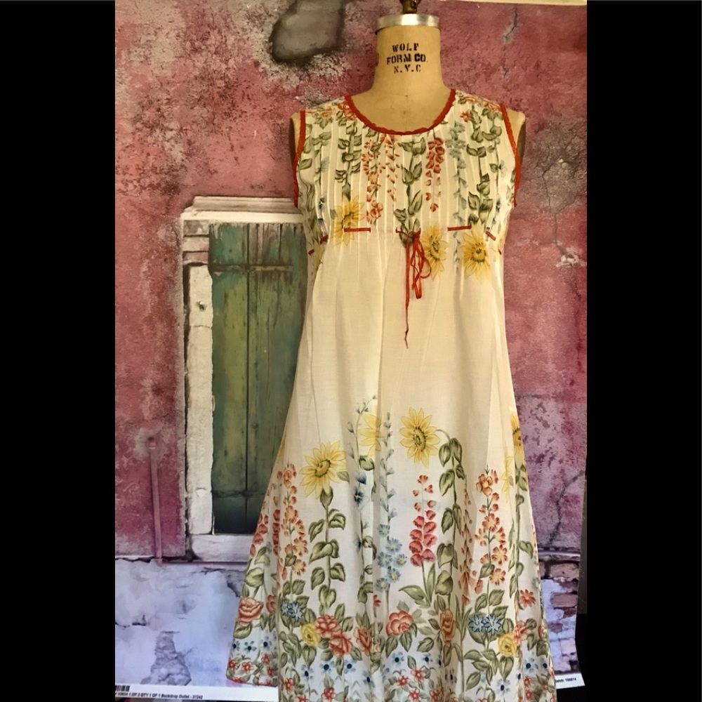 NWT LA CERA 100% cotton prairie romantic dress